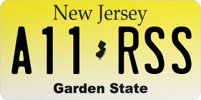 NJ license plate A11RSS