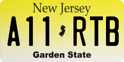 NJ license plate A11RTB