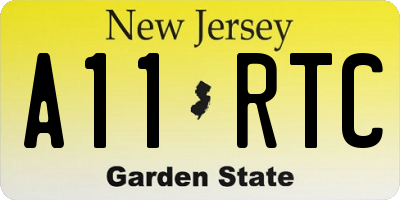 NJ license plate A11RTC