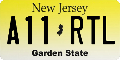 NJ license plate A11RTL