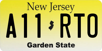 NJ license plate A11RTO