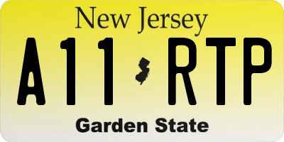 NJ license plate A11RTP