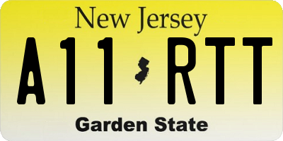 NJ license plate A11RTT