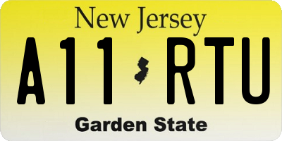 NJ license plate A11RTU
