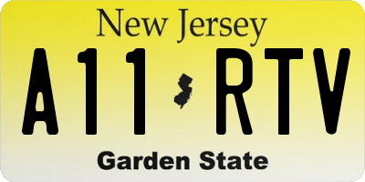 NJ license plate A11RTV