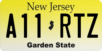 NJ license plate A11RTZ