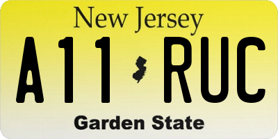 NJ license plate A11RUC