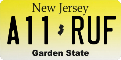 NJ license plate A11RUF