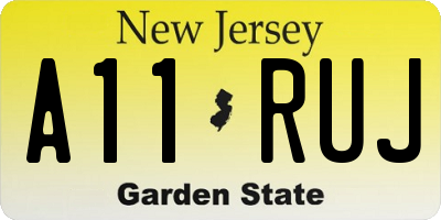 NJ license plate A11RUJ
