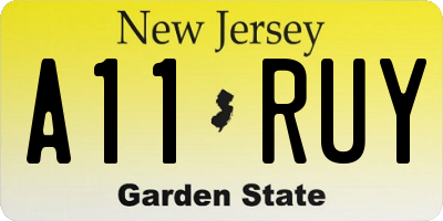 NJ license plate A11RUY