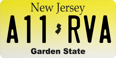 NJ license plate A11RVA