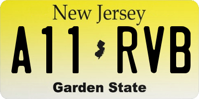 NJ license plate A11RVB