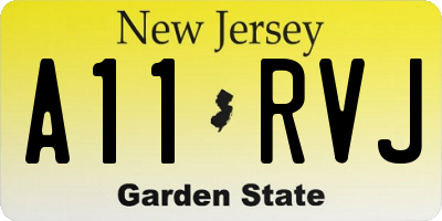 NJ license plate A11RVJ