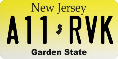 NJ license plate A11RVK