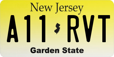 NJ license plate A11RVT