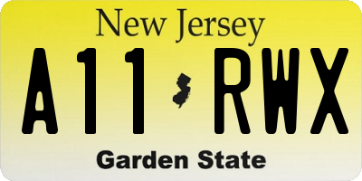 NJ license plate A11RWX
