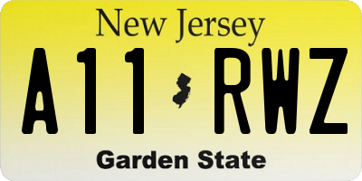 NJ license plate A11RWZ