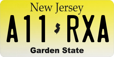 NJ license plate A11RXA