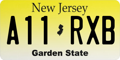 NJ license plate A11RXB