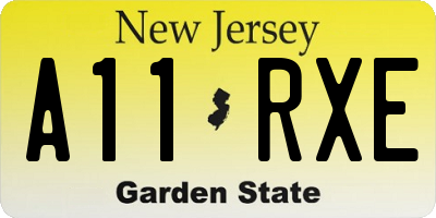 NJ license plate A11RXE