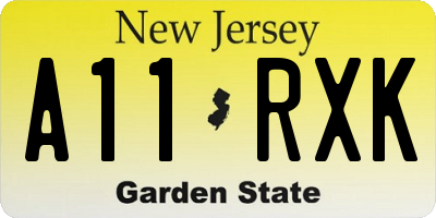NJ license plate A11RXK