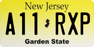 NJ license plate A11RXP