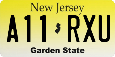 NJ license plate A11RXU