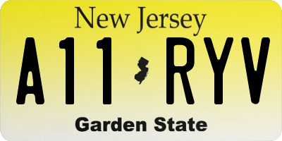 NJ license plate A11RYV