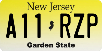NJ license plate A11RZP