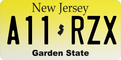 NJ license plate A11RZX