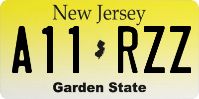 NJ license plate A11RZZ