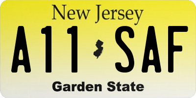 NJ license plate A11SAF