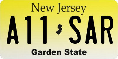 NJ license plate A11SAR
