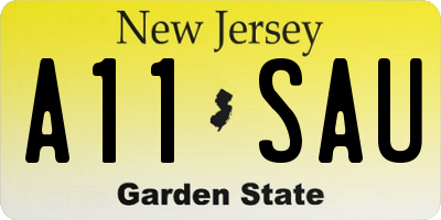 NJ license plate A11SAU