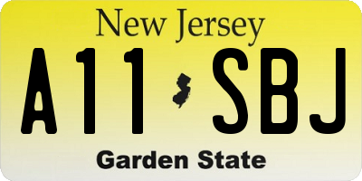 NJ license plate A11SBJ