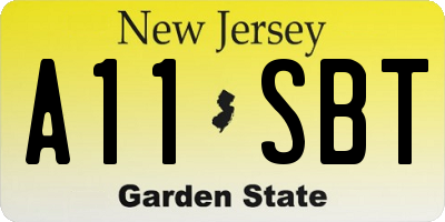 NJ license plate A11SBT