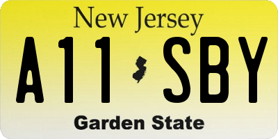 NJ license plate A11SBY
