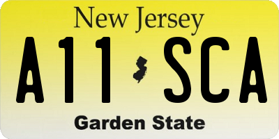 NJ license plate A11SCA