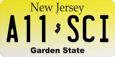 NJ license plate A11SCI