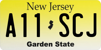 NJ license plate A11SCJ