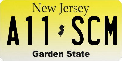 NJ license plate A11SCM