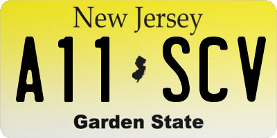 NJ license plate A11SCV