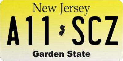 NJ license plate A11SCZ