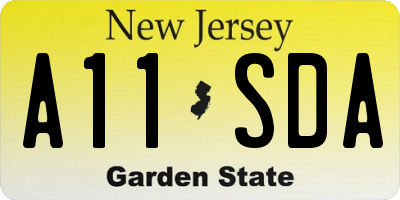 NJ license plate A11SDA
