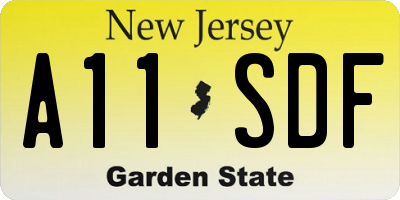 NJ license plate A11SDF