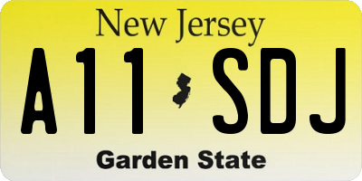 NJ license plate A11SDJ