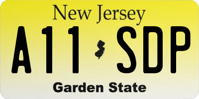 NJ license plate A11SDP