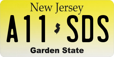 NJ license plate A11SDS