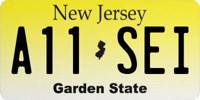NJ license plate A11SEI