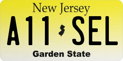 NJ license plate A11SEL
